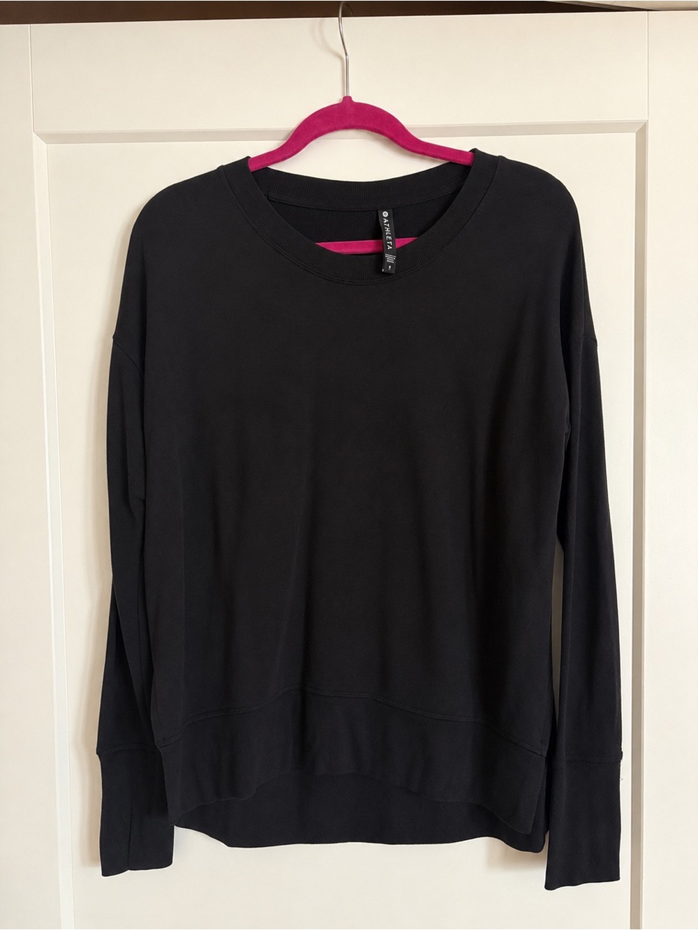 Athleta Black Scoopneck Sweatshirt/long sleeve top